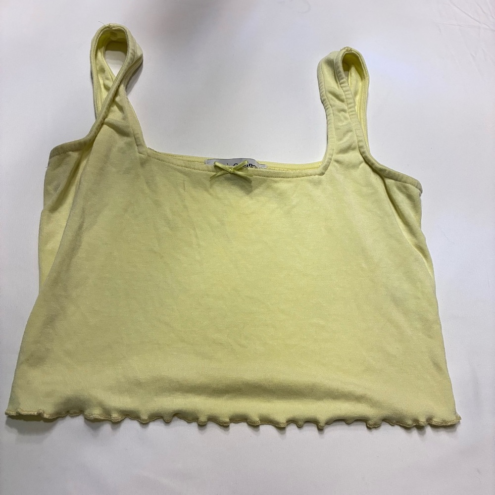 Pastel Yellow Women's Crop Top size small